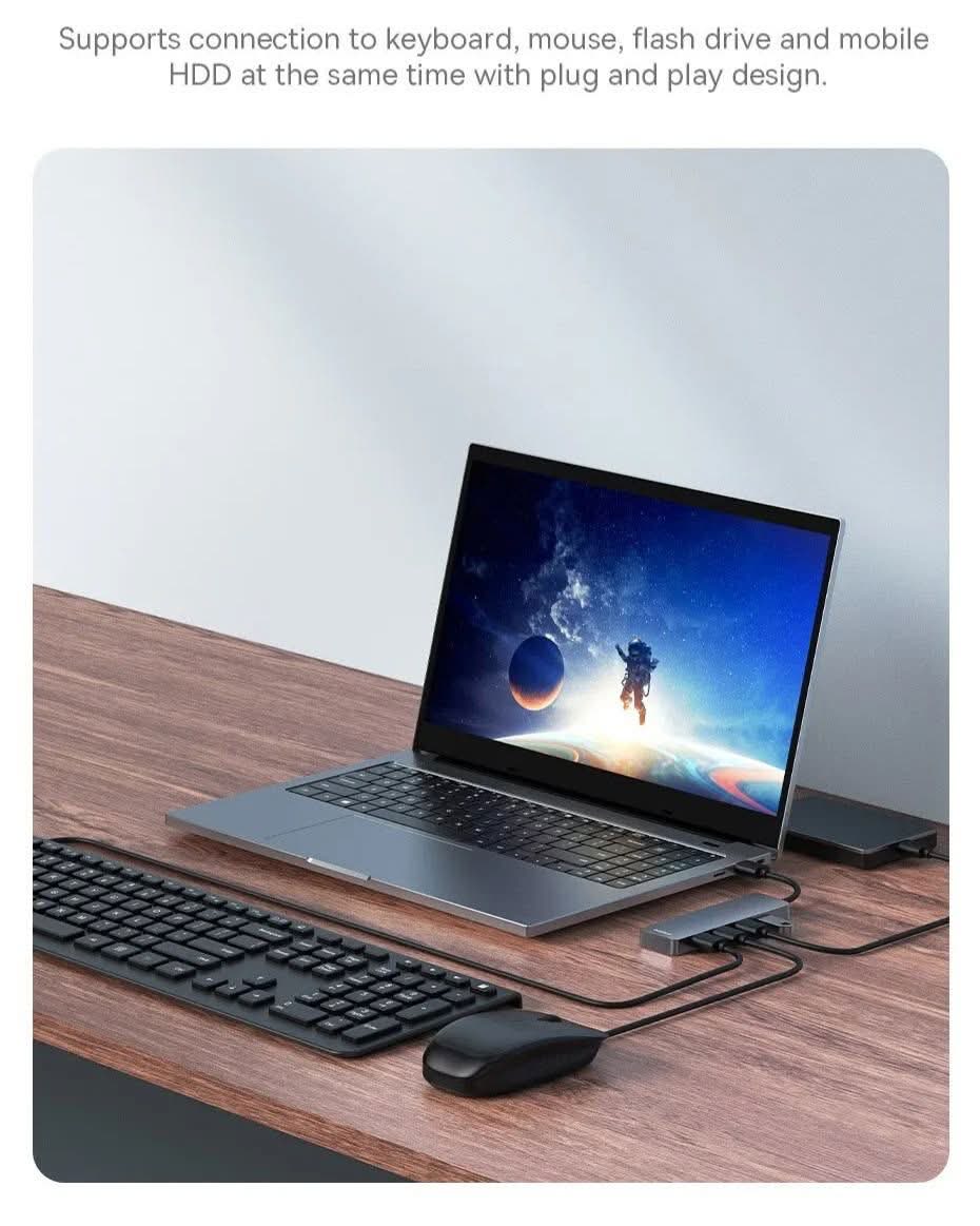 Hub USB 4 em 1 Baseus de Alta Velocidade com Múltiplas Portas