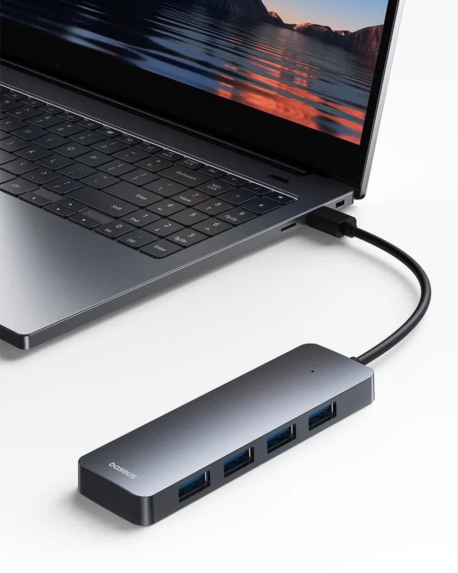 Hub USB 4 em 1 Baseus de Alta Velocidade com Múltiplas Portas